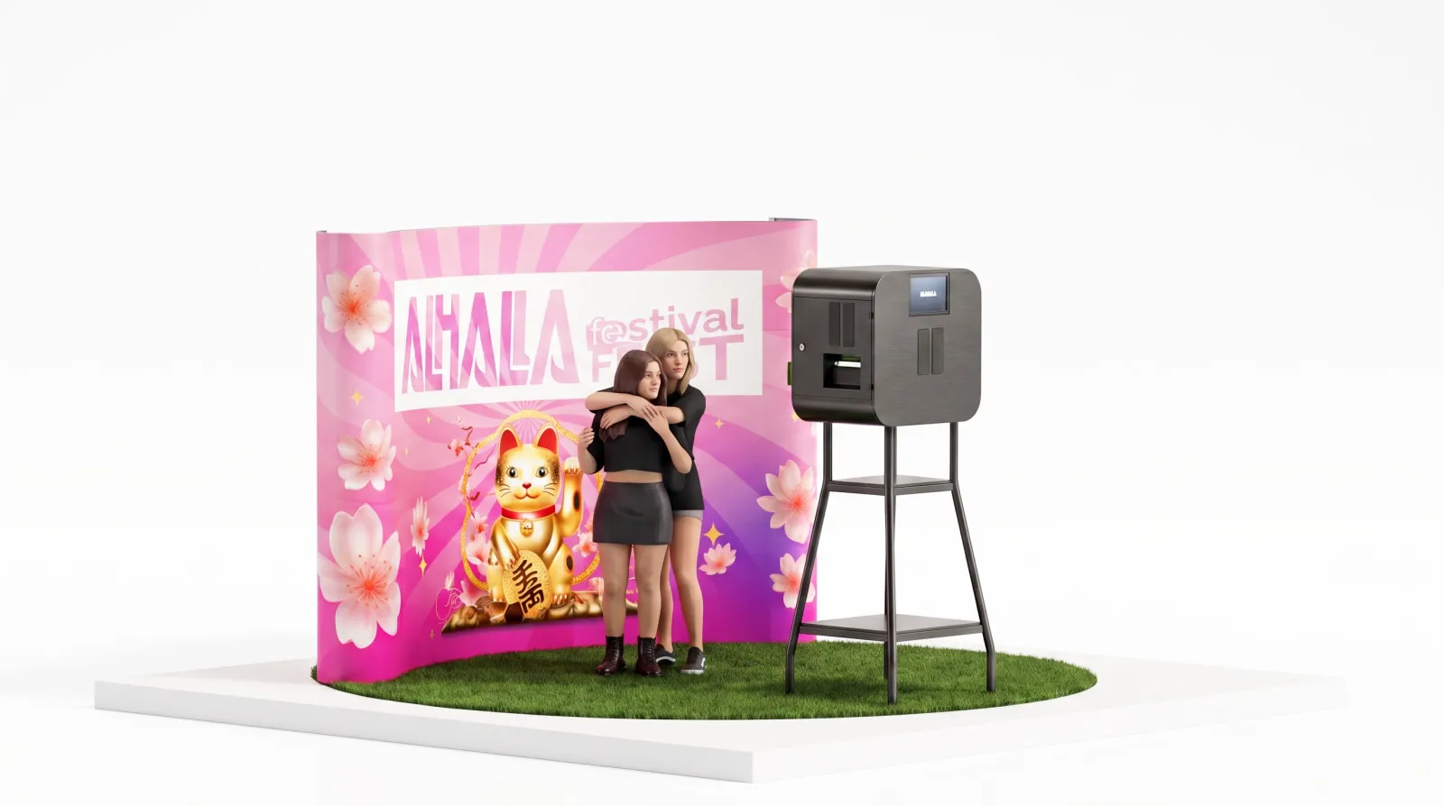 Photo wall render dressed in the campaign