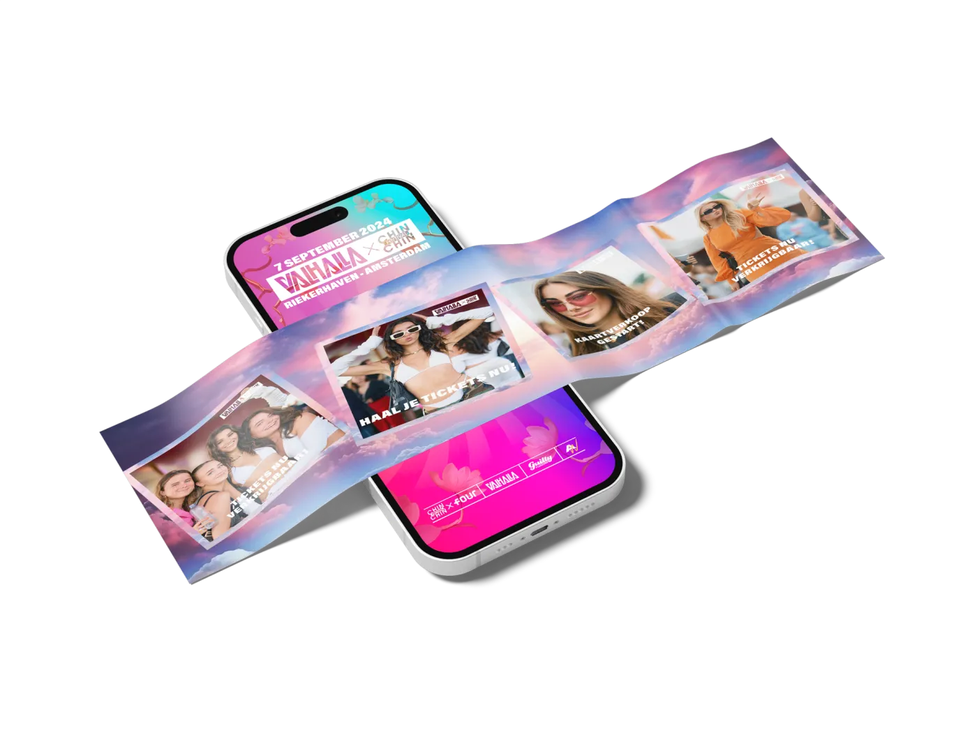 Phone carousel with the campaign photography